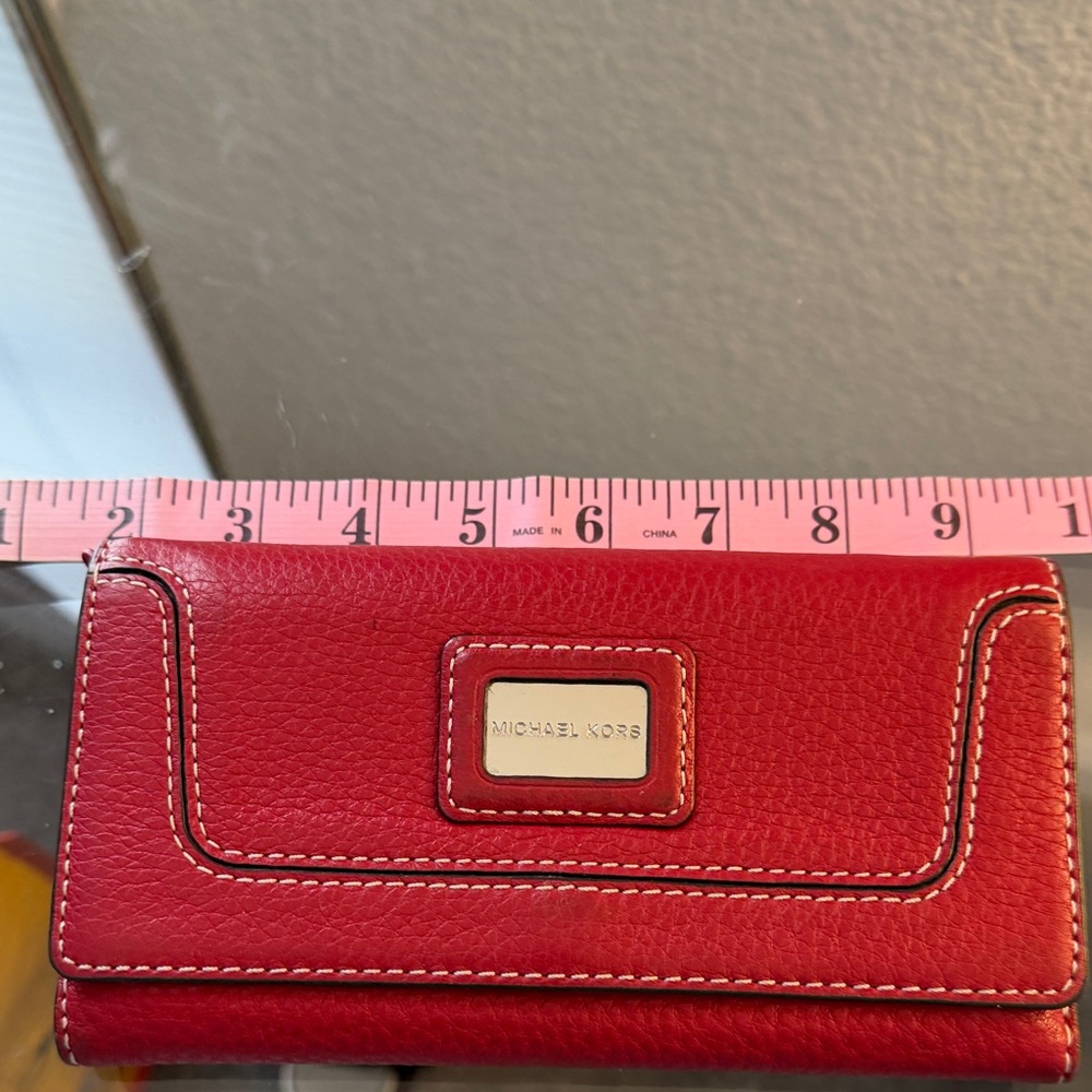 Michael Kors Cherry Red Leather Wallet